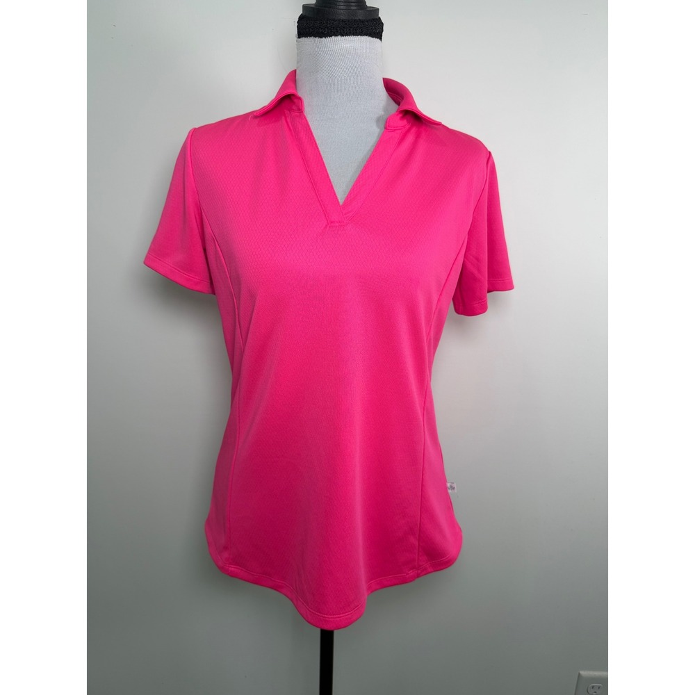 Lady Hagen Hot‎ Pink Vneck Golf Polo Shirt Size Small